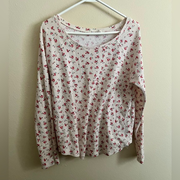 Billabong Waffle Knit Floral Long Sleeve Top - Picture 1 of 7